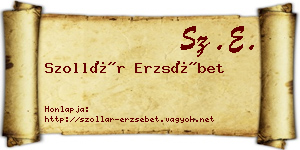 Szollár Erzsébet névjegykártya