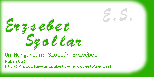 erzsebet szollar business card